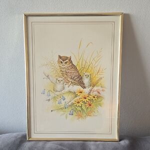 Owl Family Art Print in Gold Frame (🛍6/$36)
